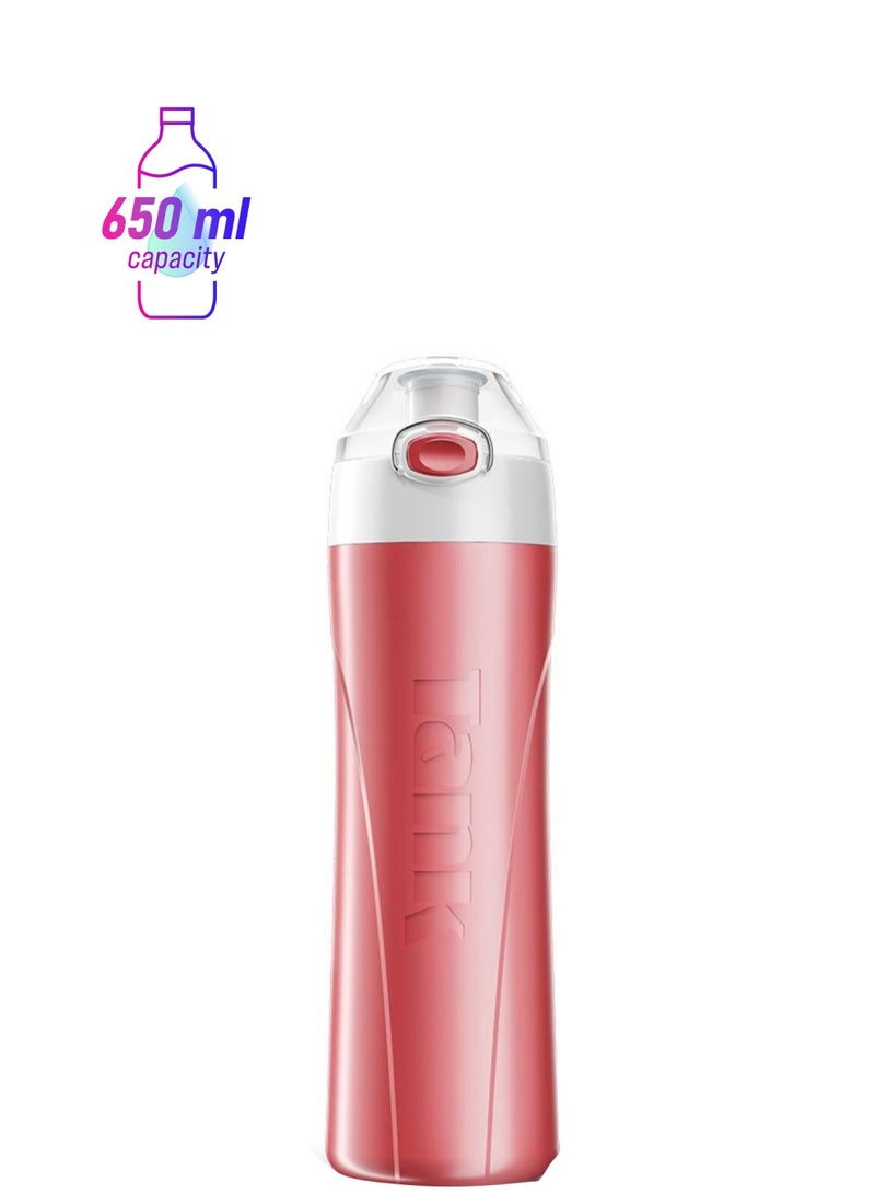 TANK Me Drinking Water Bottle Pink/White 