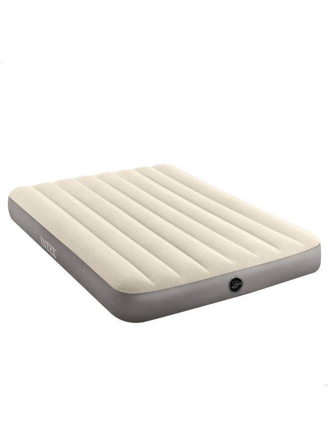 INTEX 64102 Deluxe Single High Air Bed, Double(137 x 191 x 25 cm) Fiber White/Grey 190.5 x 137.1cm - Image 1