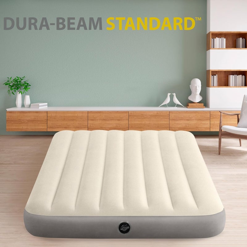 INTEX 64102 Deluxe Single High Air Bed, Double(137 x 191 x 25 cm) Fiber White/Grey 190.5 x 137.1cm - Image 2