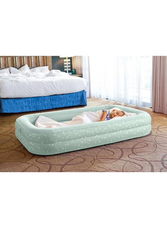 INTEX - Kidz Travel Bed Set with Hand Pump - Stars Design Polystyrene White 107x168x25cm - Image 1