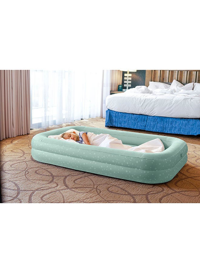 INTEX - Kidz Travel Bed Set with Hand Pump - Stars Design Polystyrene White 107x168x25cm - Image 1