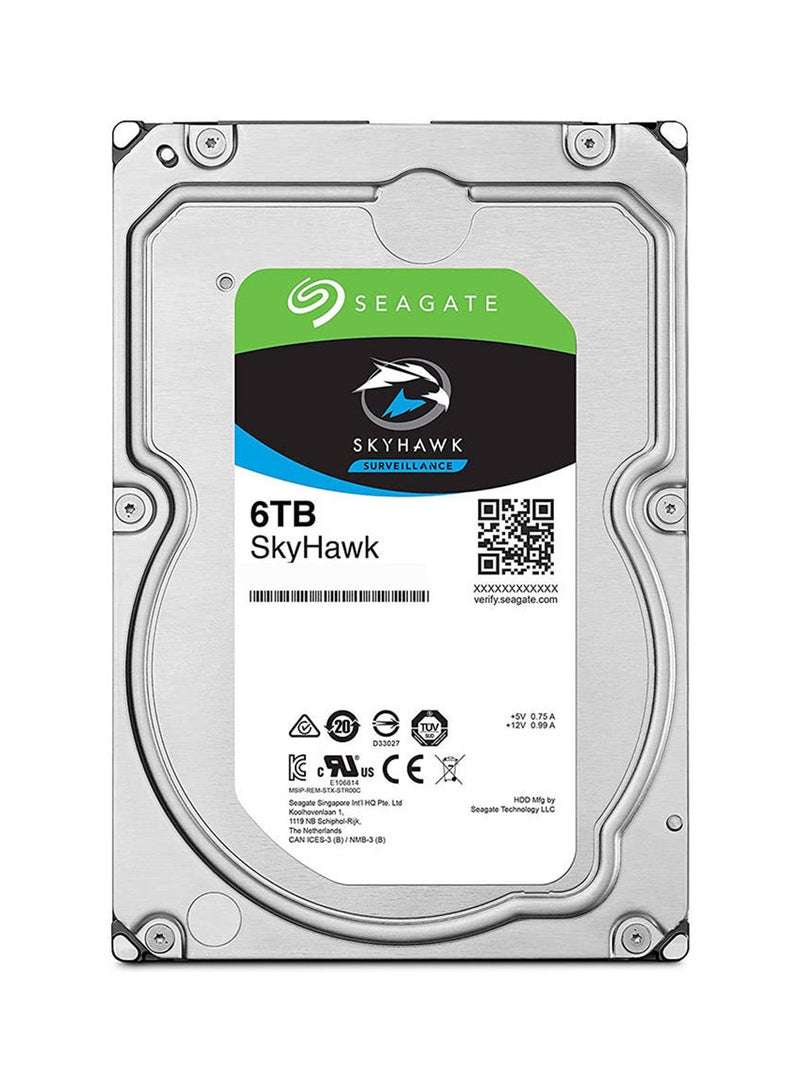 Seagate - Skyhawk 6TB SATA 6.0Gb/s 3.5'' Internal Hard Drive, 256 MB Cache, 5400RPM, 180 MB/s Maximum Data Transfer Rate, Supports up to 64 HD Cameras, 1 Million Hours MTBF | ST6000VX009 6 TB - Image 1