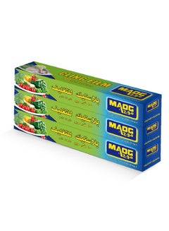 Maog Moag Cling Film, 30m×30mm, 3 Rolls Clear 
