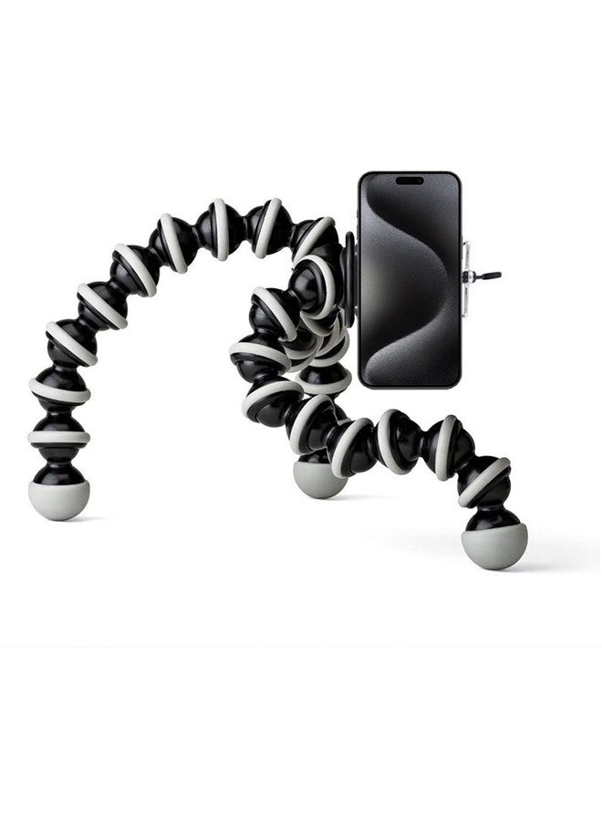 MARGOUN - Flexible Tripod For iPhone Android Camera Bendable Legs Adjustable Stand Holder For Selfies Vlogging Beauty Makeup Live Streaming Recording / Black Black/White - Image 1