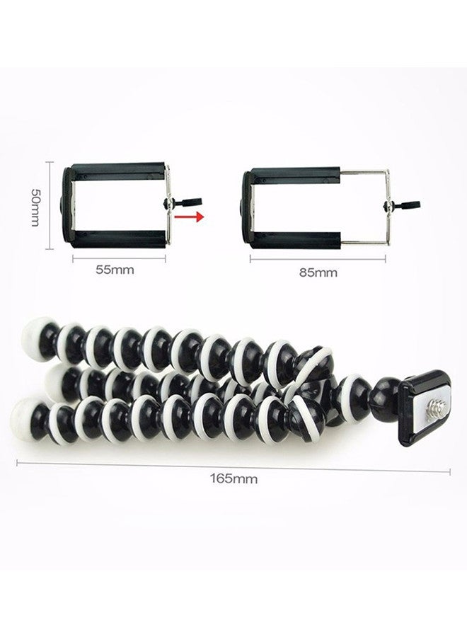 MARGOUN - Flexible Tripod For iPhone Android Camera Bendable Legs Adjustable Stand Holder For Selfies Vlogging Beauty Makeup Live Streaming Recording / Black Black/White - Image 1