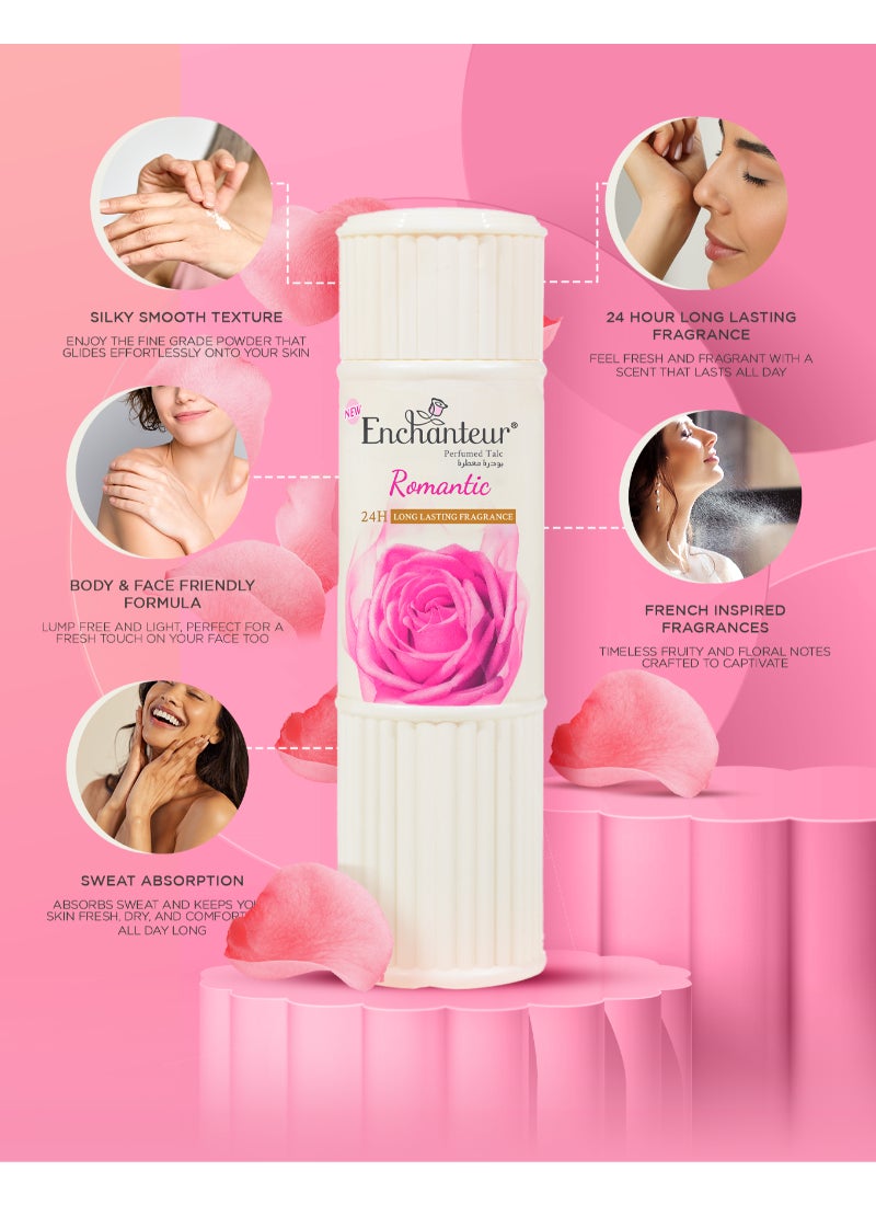 Enchanteur Romantic Perfumed Talc Powder Multicolour 125grams - Image 3