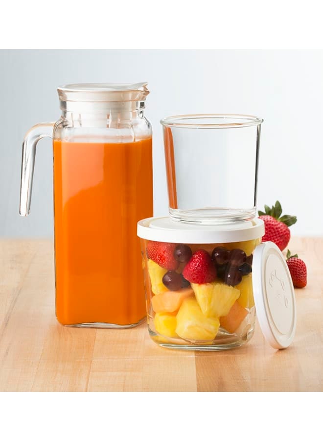 Square Jug With Lid Clear 1000ml