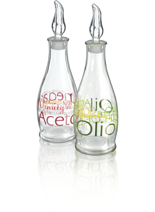 طقم زجاجات توزيع الزيت، قطعتين متعدد الألوان 0.8لترات