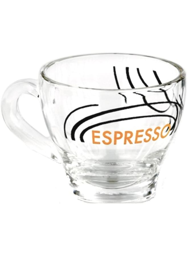 طقم فناجين وصحون زجاجية متعدد الألوان 6سم