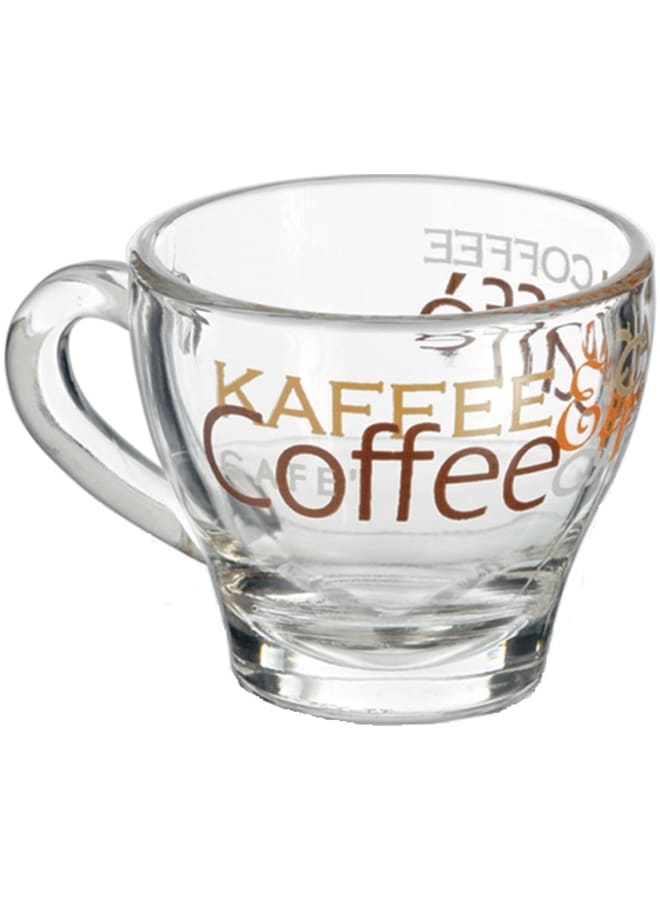 طقم فناجين وصحون زجاجية متعدد الألوان 6سم