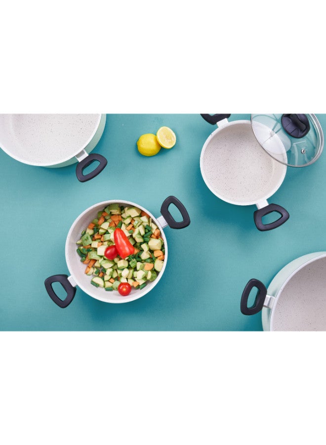 Trust 8-Piece Non Stick Cookware Set White/Black - Image 5