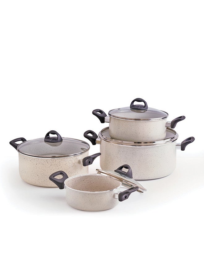 Trust 8-Piece Non Stick Cookware Set White/Black - Image 1