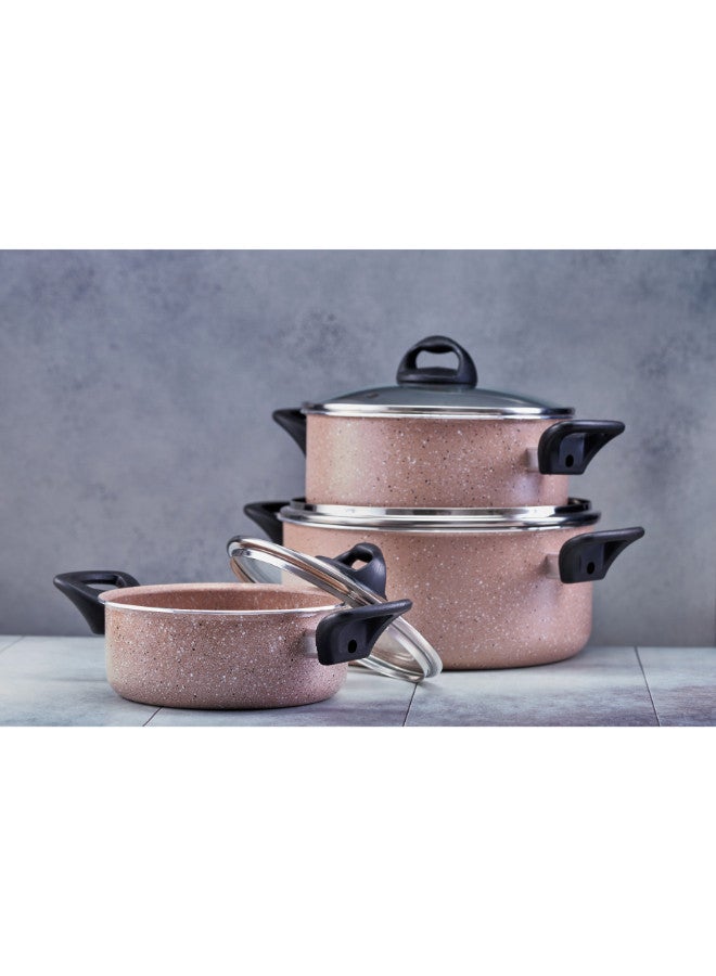 Trust 8-Piece Aluminium Cookware Set Rose Gold/Black - Image 2