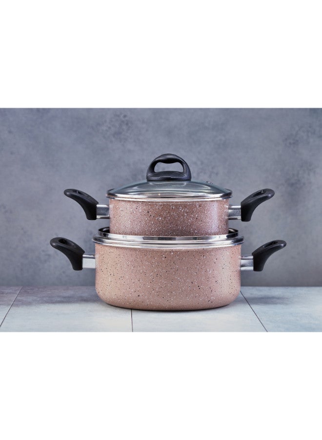 Trust 8-Piece Aluminium Cookware Set Rose Gold/Black - Image 5