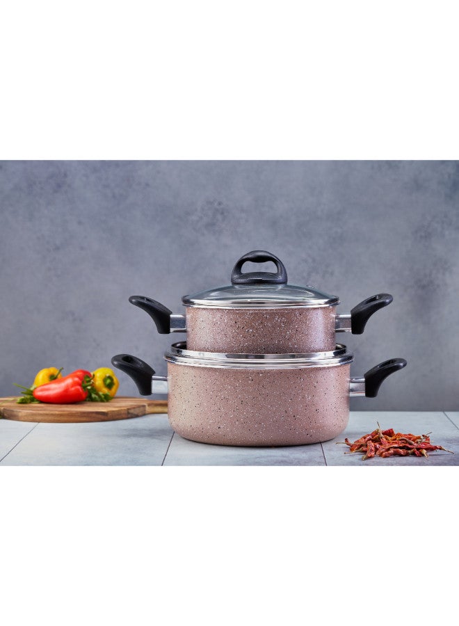 Trust 8-Piece Aluminium Cookware Set Rose Gold/Black - Image 3