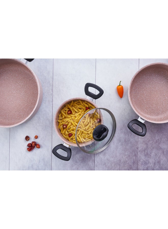 Trust 8-Piece Aluminium Cookware Set Rose Gold/Black - Image 4