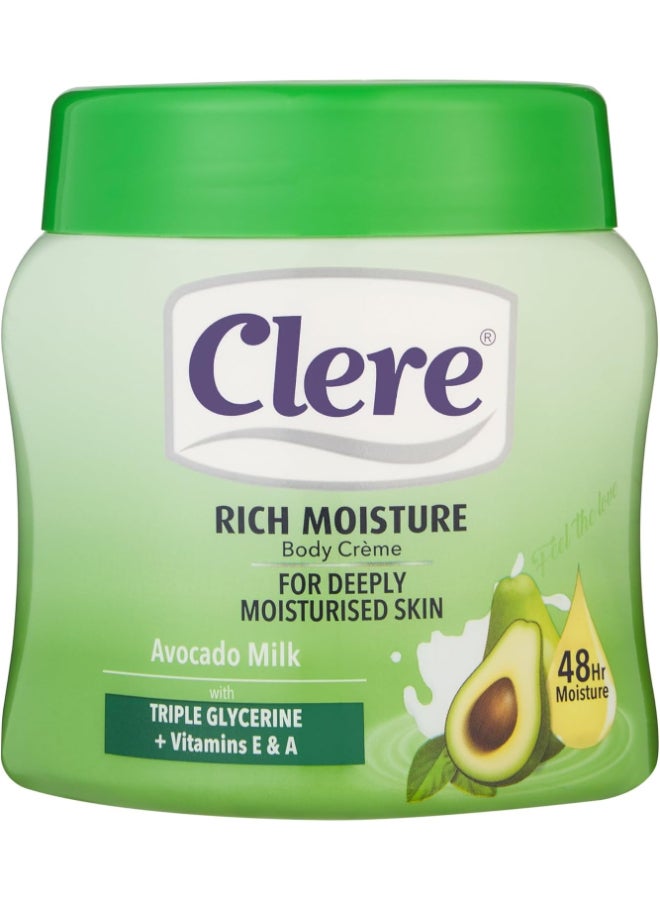 كريم للجسم غني بالحليب الصافي وبخلاصة الجليسرين والأفوكادو 500ملليلتر