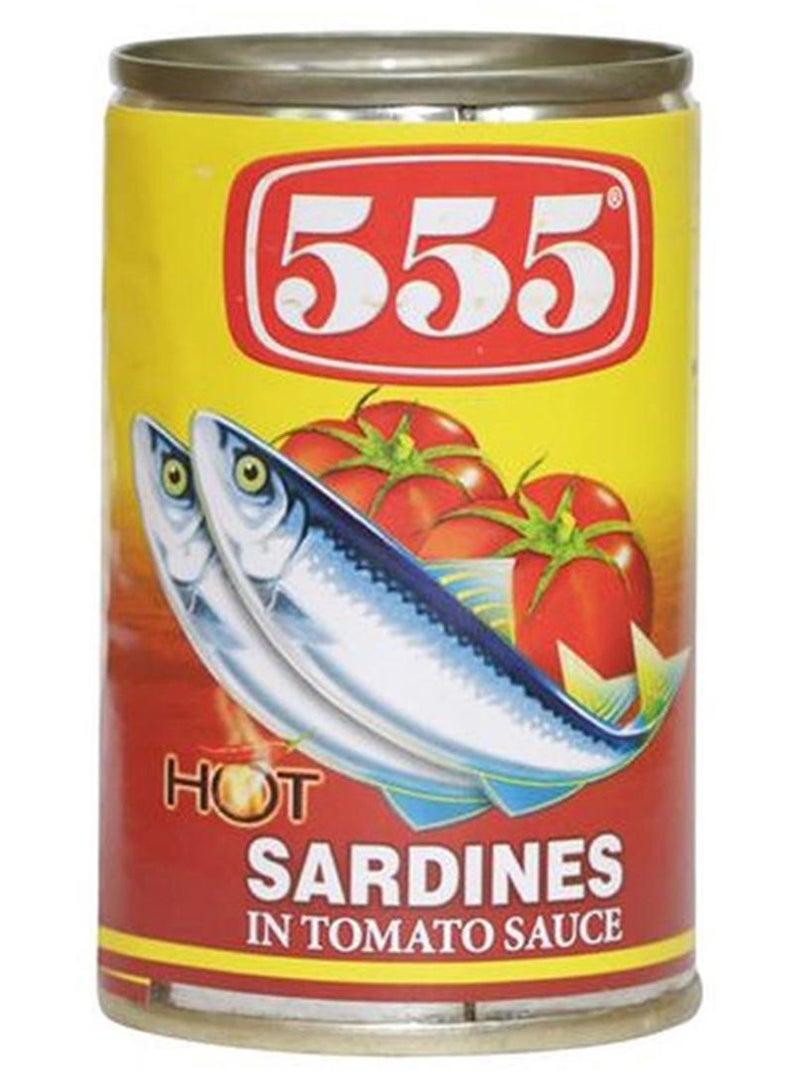 555 Hot Sardine In Tomato Sauce 155grams - Image 1