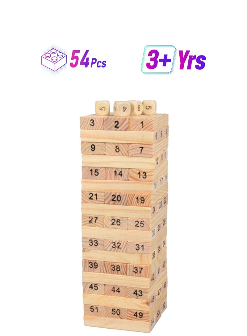 Lucky 00021LGQ 54-Piece Tower Hardwood Building Blocks Toy Set 54 3+ Years  - Image 1