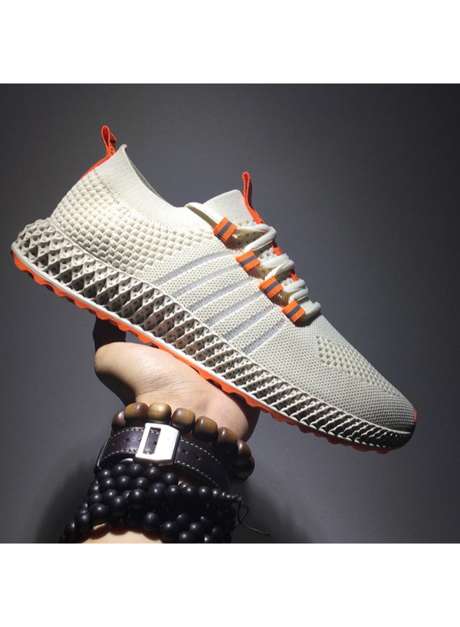 Lace-Up Sport Running Shoes Beige  - Image 1