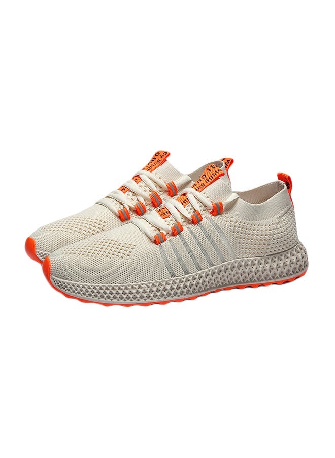 Lace-Up Sport Running Shoes Beige  - Image 3