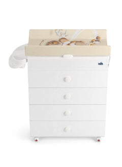 cam Baby Changing Station With Cabinet - Beige/White - Baby Bath, Made In Italy, Changing Station With Drawers, 3 Products In One, Diaper Changing Table, With Wheels, Wood Changing Cabinet  - Image 1