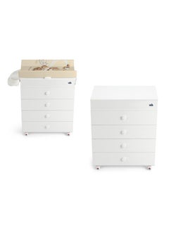 cam Baby Changing Station With Cabinet - Beige/White - Baby Bath, Made In Italy, Changing Station With Drawers, 3 Products In One, Diaper Changing Table, With Wheels, Wood Changing Cabinet  - Image 5