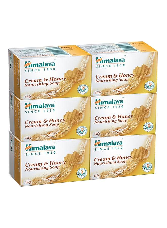 Himalaya Pack Of 6 Cream And Honey Nourishing Soaps 125grams - Image 1