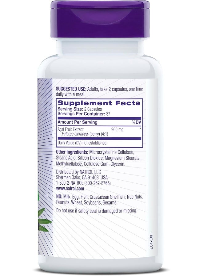 NATROL - Acai Berry Antioxidant Protection 1000Mg, 75 Veggie Capsules - Image 1