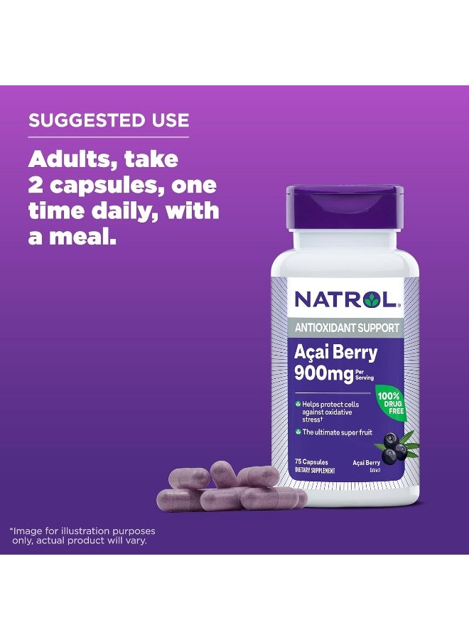 NATROL - Acai Berry Antioxidant Protection 1000Mg, 75 Veggie Capsules - Image 1