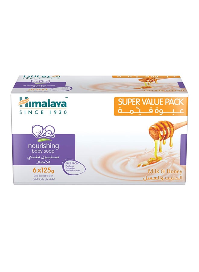 Himalaya Baby Soap 6 Pack With Honey and Milk, Gentle And Nourishing  - Image 1