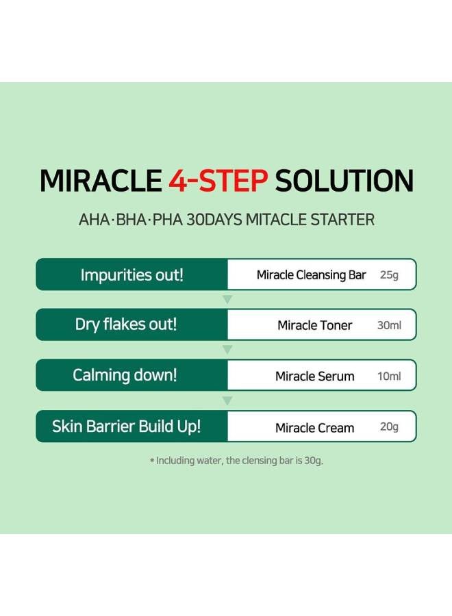 Some by Mi - AHA.BHA.PHA 30 Days Miracle Starter Kit 4 Pcs Set (Toner 30ml+Serum 10ml+Cream 20g+Cleansing Bar 25g) Clear - Image 1