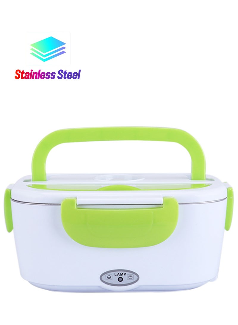 Portable Electric Heating Lunch Box Container Green/White 238 x 170 x 108mm