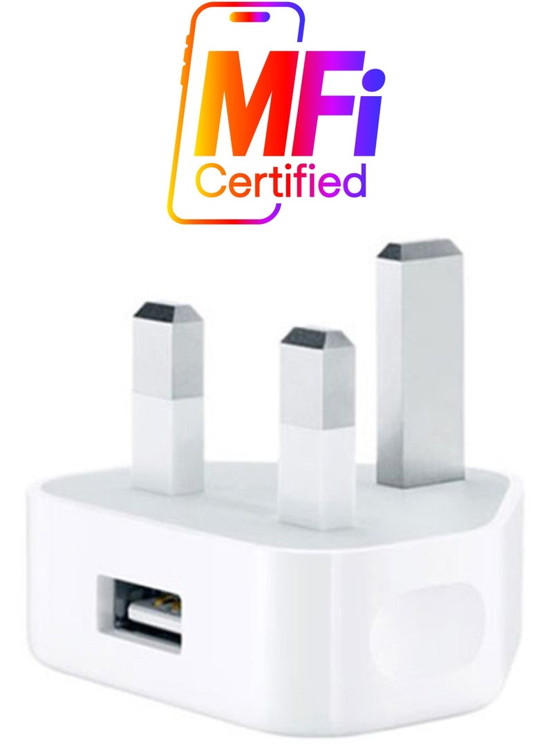 3-Pin USB Power Adapter For Apple iPhone White  - Image 1