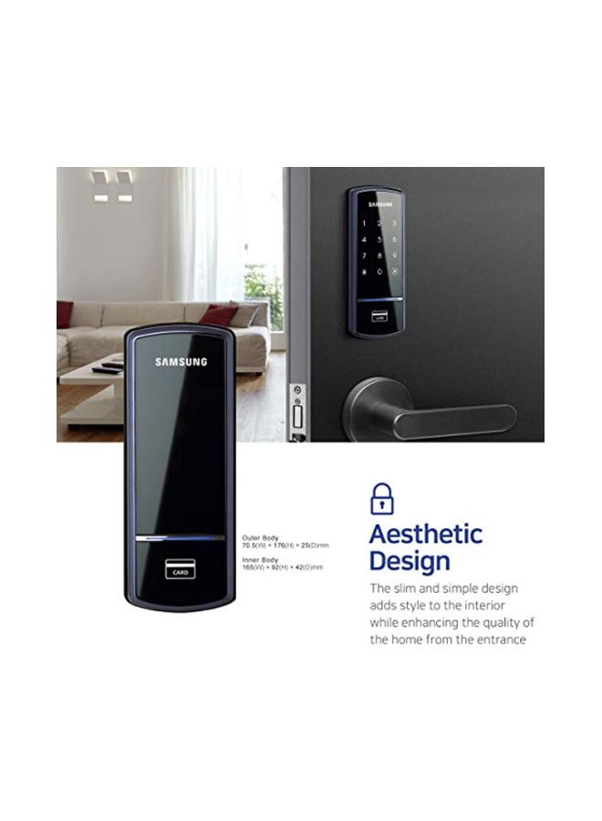 Samsung Keyless Digital Door Lock Black/Silver/Blue 7.2 x 3.6 x 1.9inch - Image 2