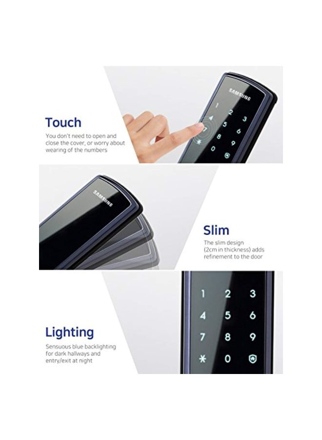 Samsung Keyless Digital Door Lock Black/Silver/Blue 7.2 x 3.6 x 1.9inch - Image 3