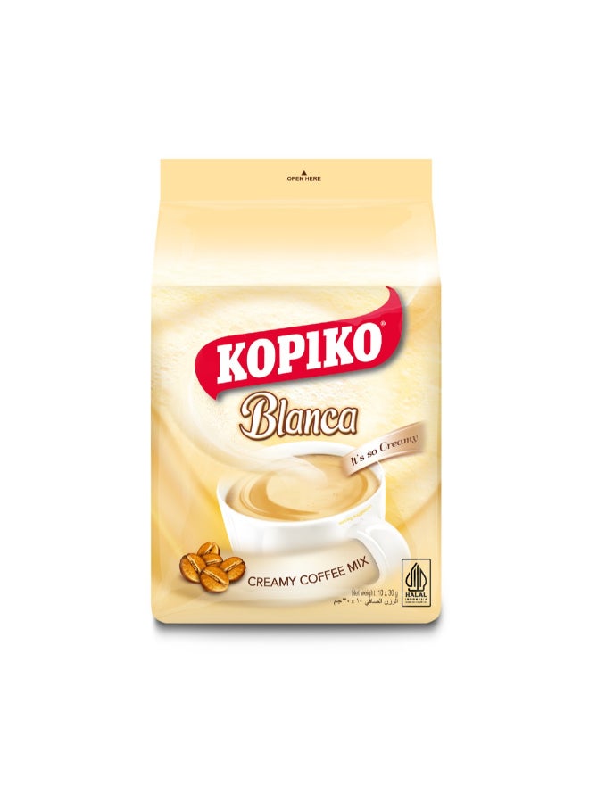 Kopiko Blanca Instant Coffee Mix with Creamy Taste 10 x30g 30grams Pack of 10 - Image 1