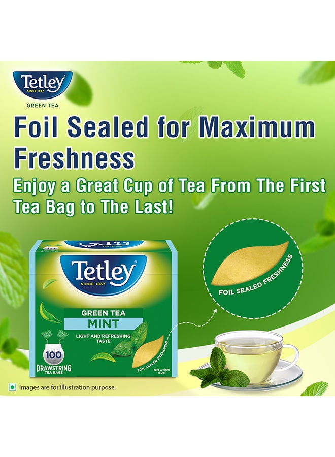 Tetley - Mint Green Tea 100 Bags 150.0grams - Image 1