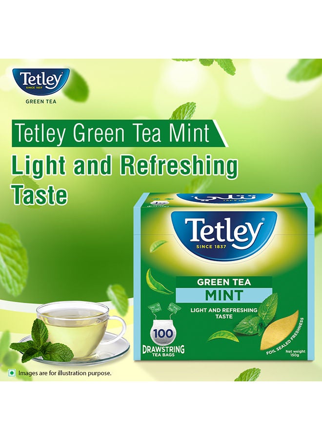Tetley - Mint Green Tea 100 Bags 150.0grams - Image 1