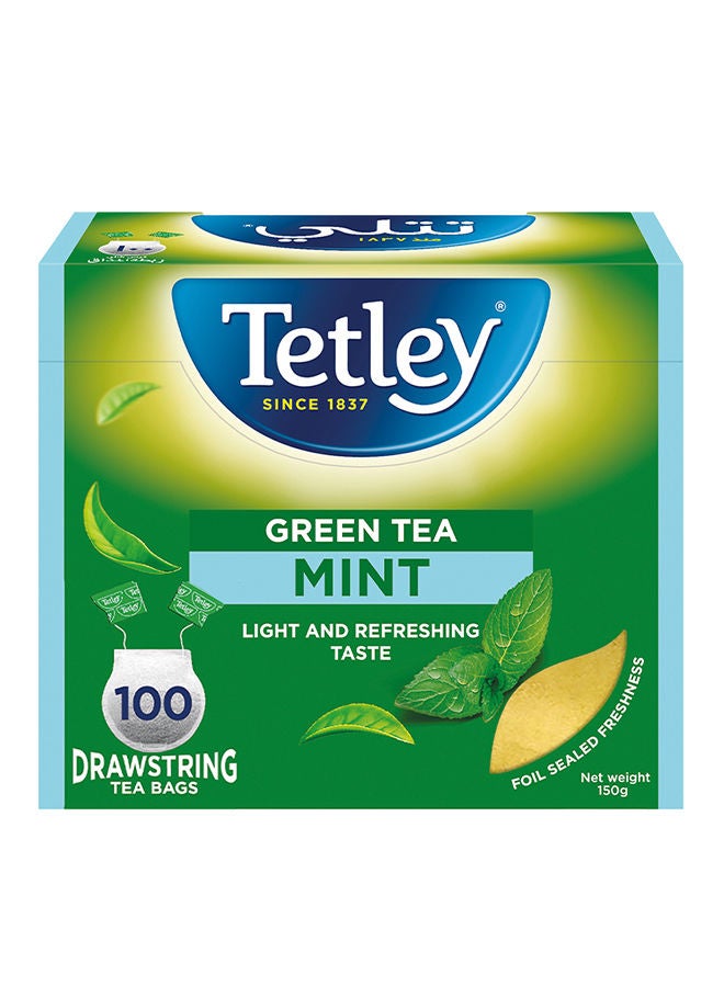 Tetley - Mint Green Tea 100 Bags 150.0grams - Image 1