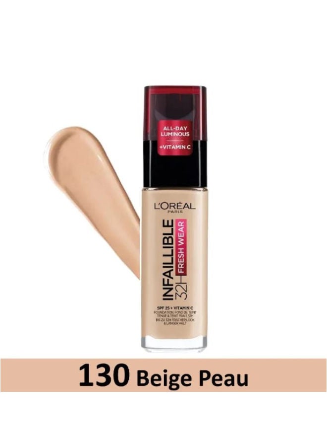L'OREAL PARIS Infallible 32H Fresh Wear Foundation 130 Beige - Image 1