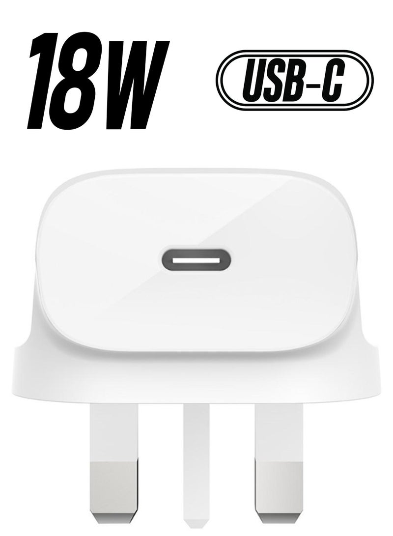belkin - 18W USB C Wall Charger With 4 ft USB C To LightnIng Cable    Type C Fast Charger For iPhone 13 13 Pro 13 Pro Max 13 mIni 12 12 Pro 12 Pro Max 12 mIni iPad Air 2020 8th Ge White - Image 1
