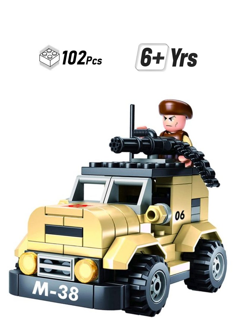 Sluban M38-B0587A 102-Piece Army Patrol Car Building Blocks Set M38-B0587A 102 6+ Years - Image 1