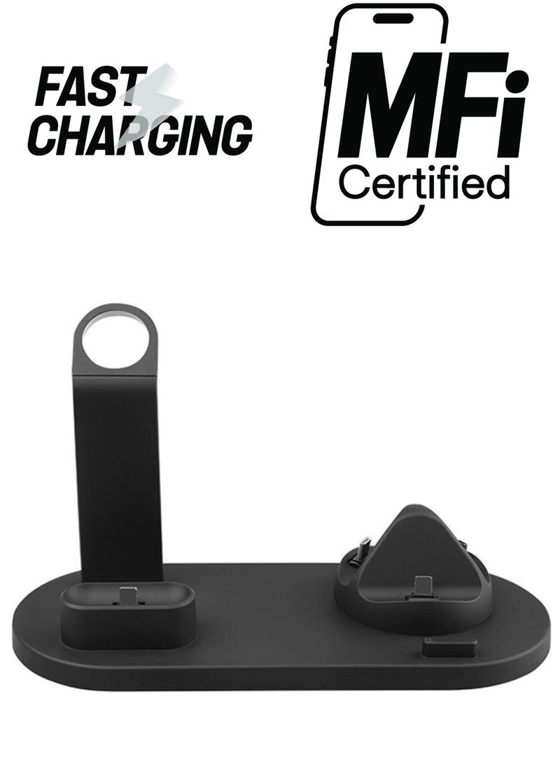 oem 3-In-1 Wireless Charging Stand Black  - Image 1