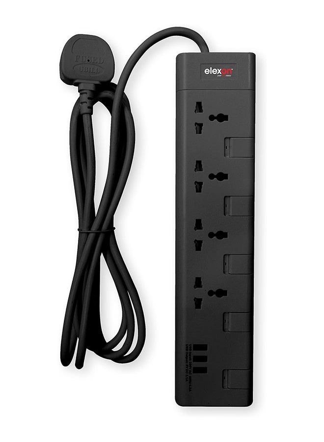 إليكسون - محول 4 في 1 يحتوي على منفذي USB ومقبس طاقة متعدد الألوان 2.0متر - Image 1