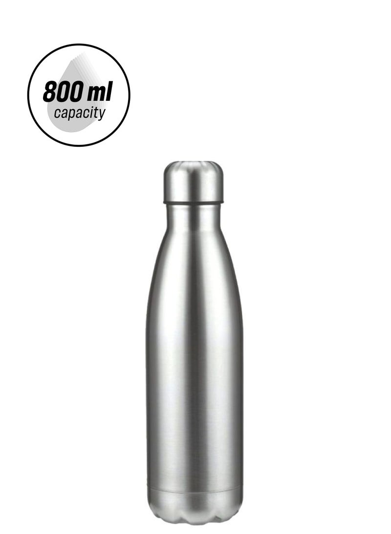 ريبون ترمس قهوة وشاي من الألومنيوم فضي 0.8لترات