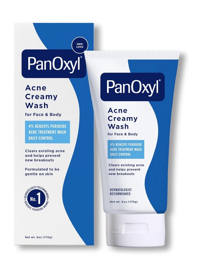 PanOxyl - Acne Creamy Wash, 4% Benzoyl Peroxide, 6 Oz - Image 1