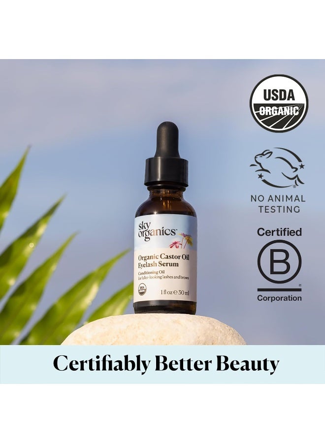 Sky Organics - Organic Castor Oil Eyelash Serum, 1 fl oz Packaging May Vary Clear - Image 1