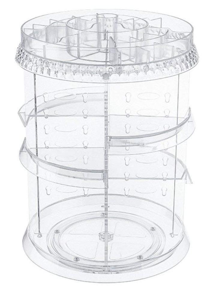 منظم مستحضرات التجميل مع إمكانية الدوران 360 درجة شفاف - Image 1
