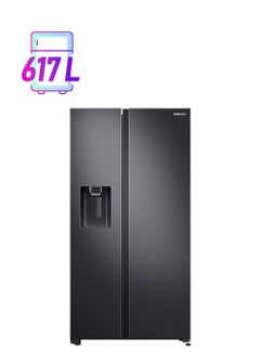 Samsung 617L Net Capacity, Side By Side Digital Inverter Refrigerator With All-around Cooling, SpaceMax Technology RS64R5331B4 Matte Black  - Image 1